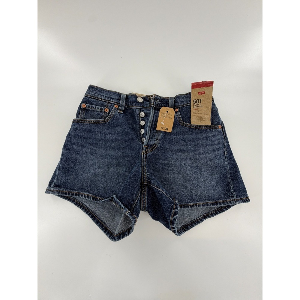 Levi's Womens 501 Curve Denim Shorts 005DP-0015 Dark Wash Size 25 NWT